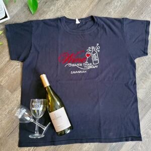 Wine is cheaper than therapy t-shirt sz. XL